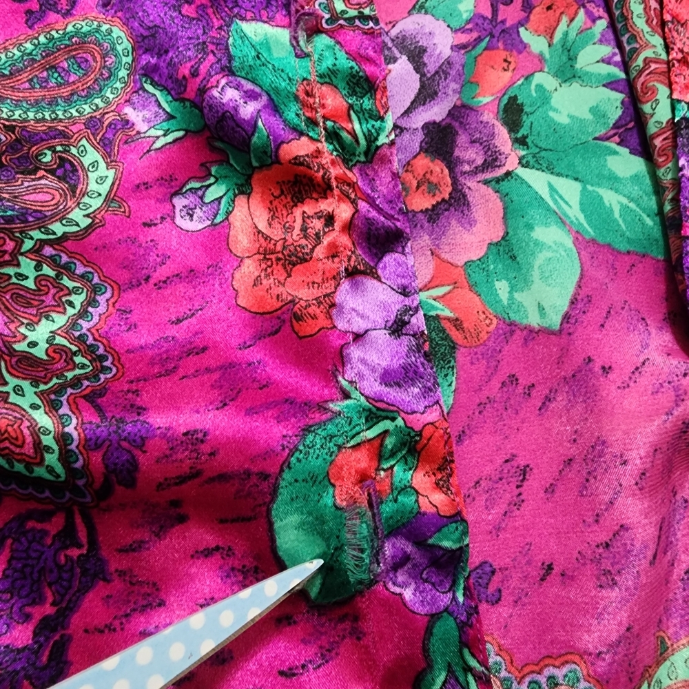 Victoria's Secret Vintage Gold Label Satin Floral paisley Sleep Shirt Size S - Picture 11 of 14